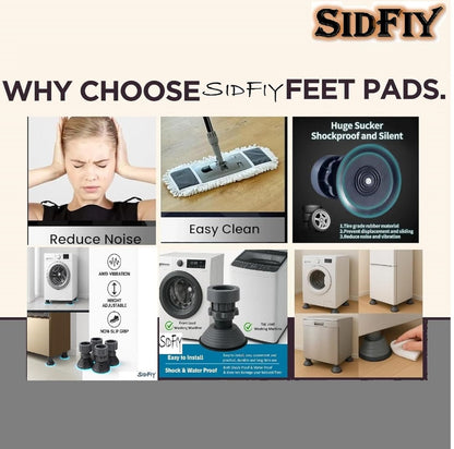Sidfiy Anti Vibration Pads for Washing Machine | Heavy-Duty 300kg | Set of 4