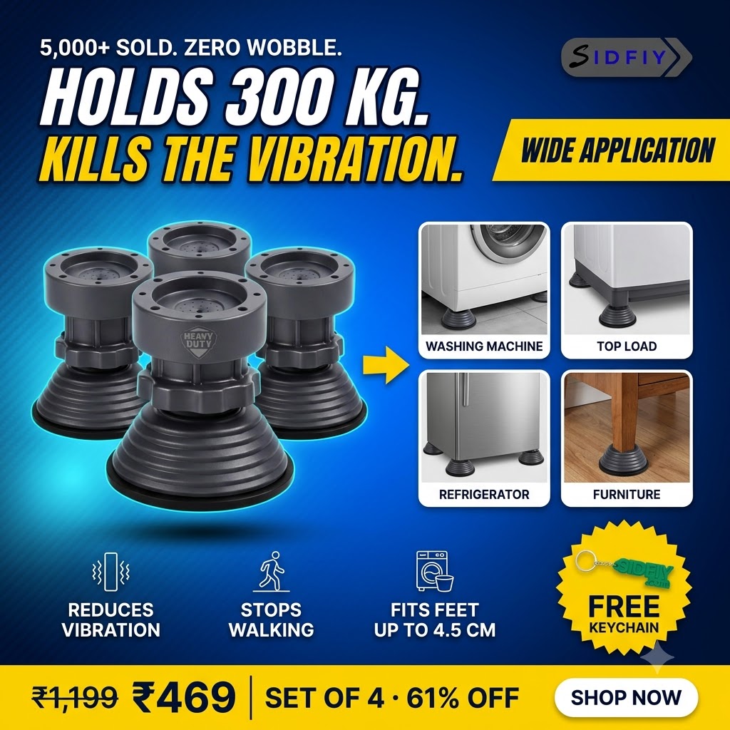 Sidfiy Anti Vibration Pads for Washing Machine | Heavy-Duty 300kg | Set of 4