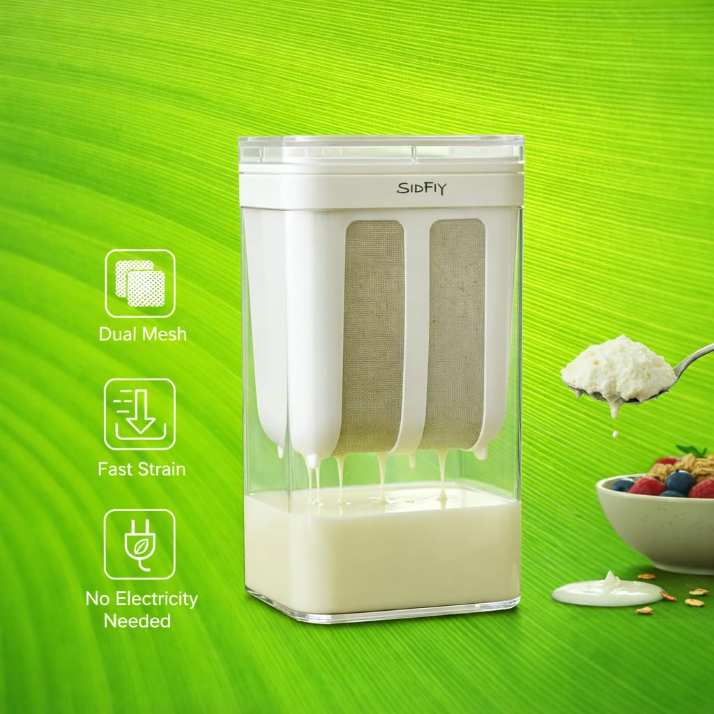 Hung Curd Maker 1100 ml | Durable, BPA-Free | Curd Strainer | Yogurt Filter Strainer | Greek Yogurt Maker | Dahi Maker | Easy Homemade Yougurt and Cheese Maker.